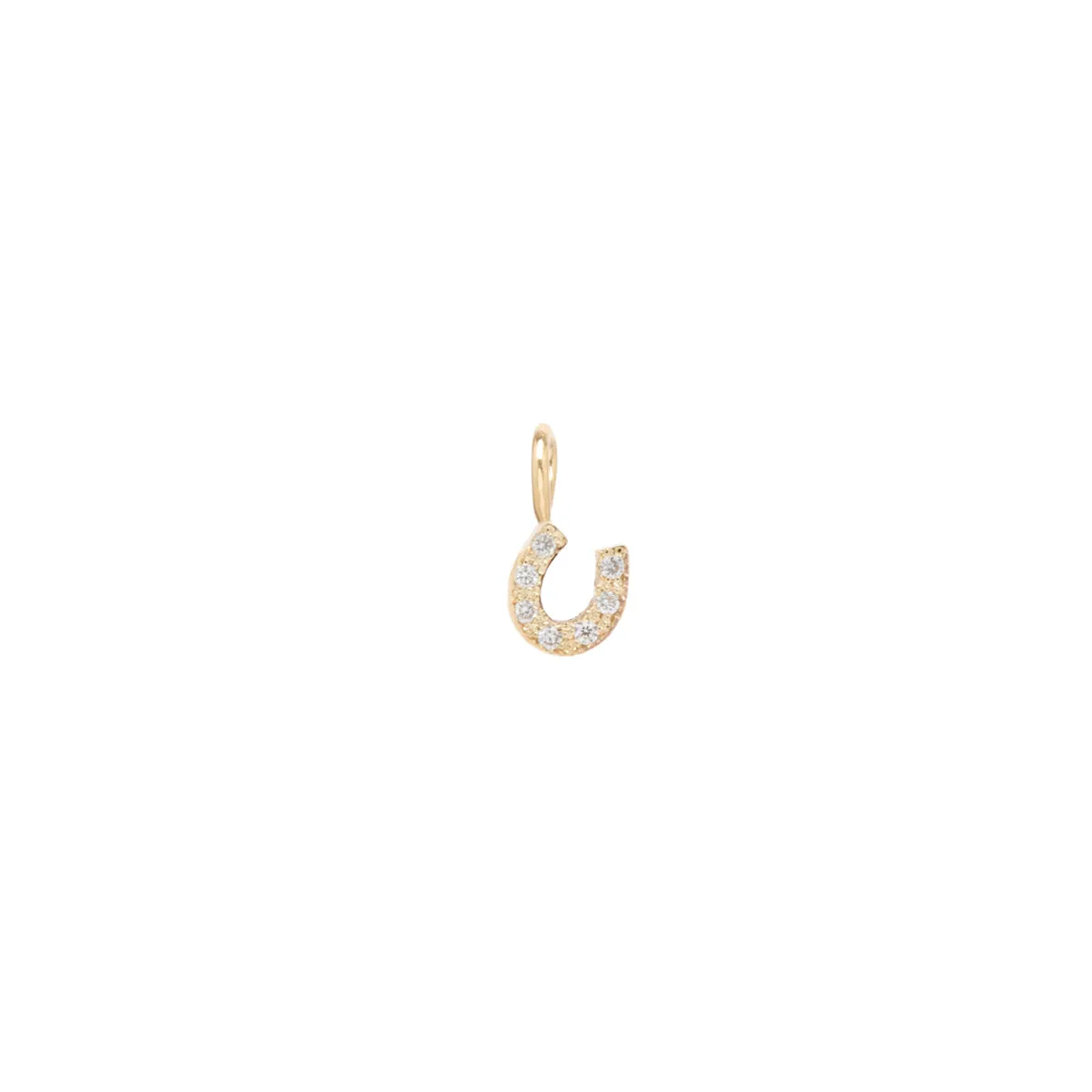 14k Midi Bitty Pavé Diamond Horseshoe Charm