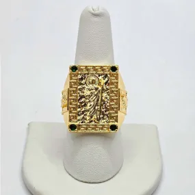 24K Saint Jude Thaddeus Gold Plate Ring for Men