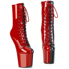 8 Inch Heelless CRAZE-1040TT Red Black Patent