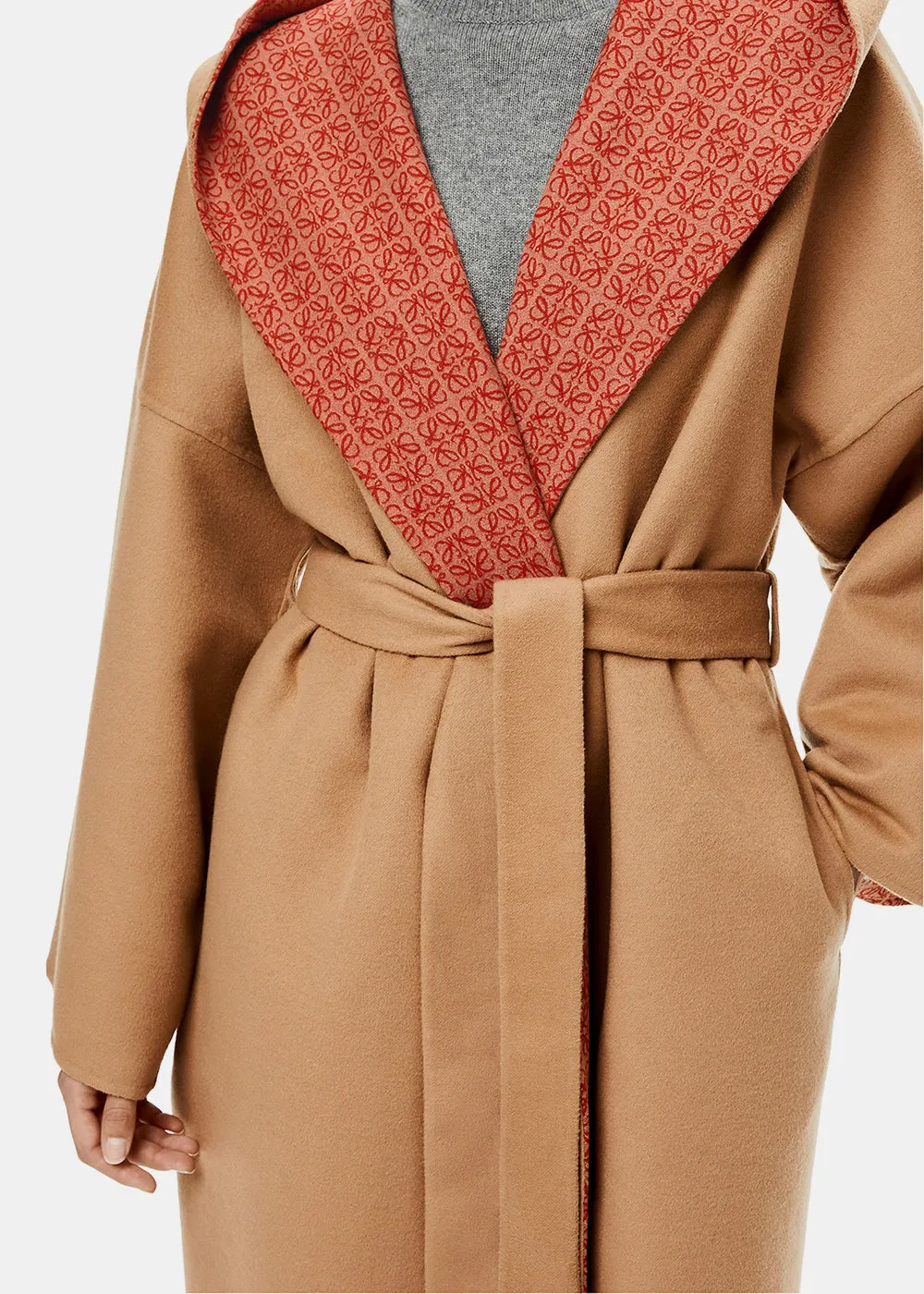 Anagram Jacquard Hooded Coat