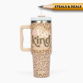 Be Kind Leopard 40oz Tumbler w/ Handle - 15