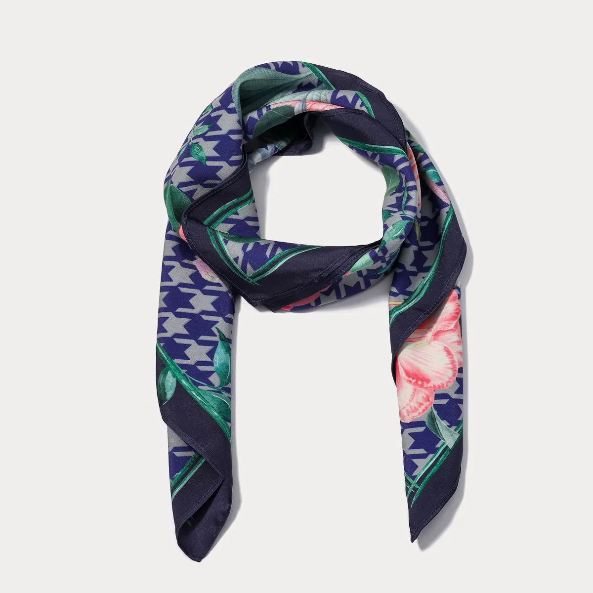 Blooming Houndstooth Square Scarf