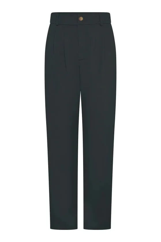 Cinnamon Relaxed Trousers in Black Linen