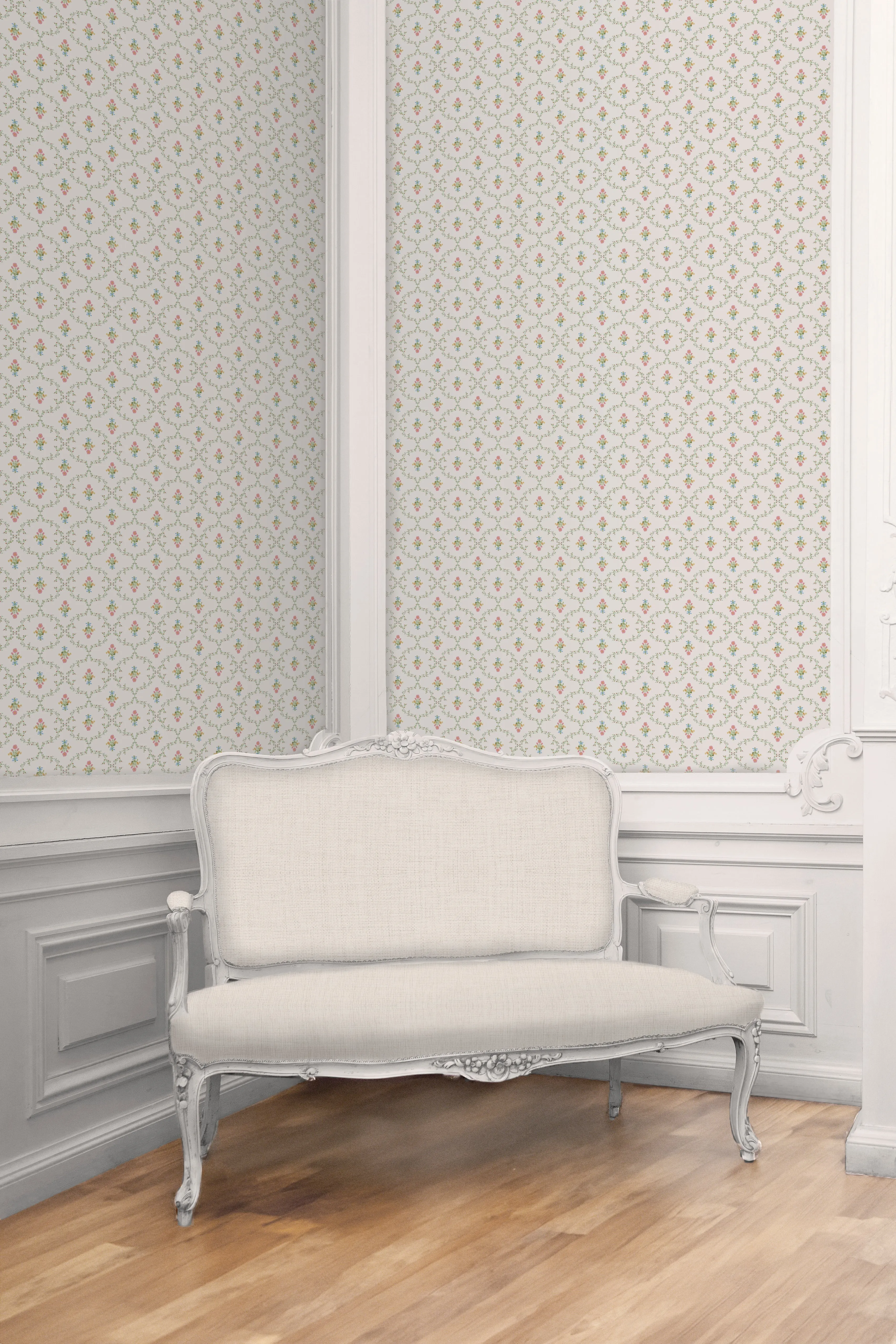 Clay Coated Wallpaper - Pastel Trellis