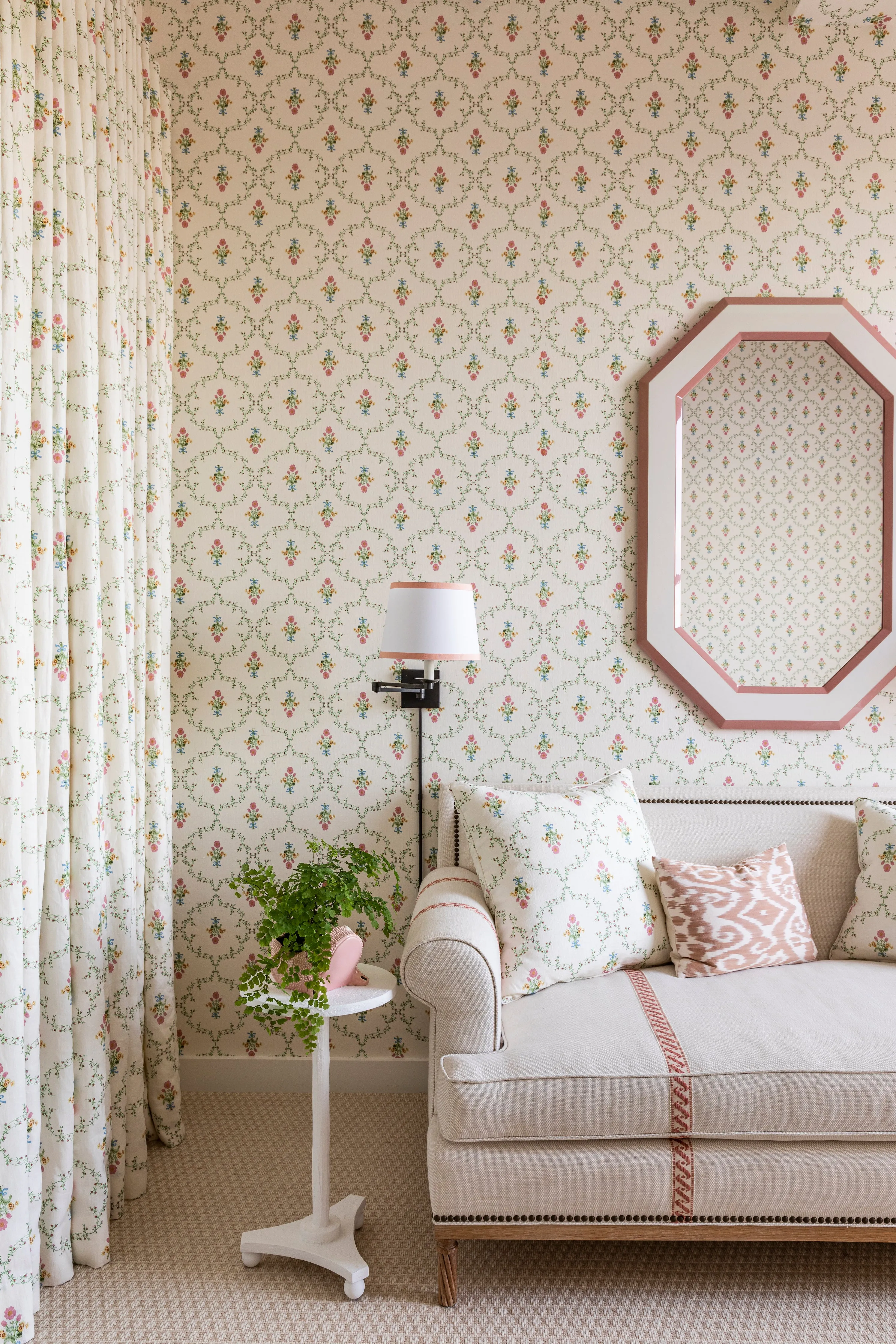 Clay Coated Wallpaper - Pastel Trellis