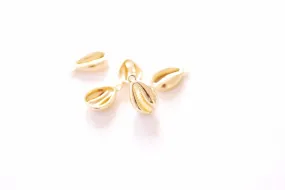 Cowrie Conch Seashell Gold Charm - 16k Gold Plated over Brass 3D Sea Shell Beach Nautical Clam HarperCrown Wholesale B263