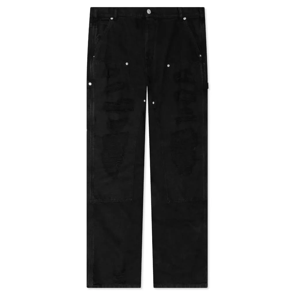 Destroyed Carpenter Pant - Washed Black