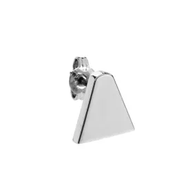 Ice Cream Cone Stud Earring (single), Silver