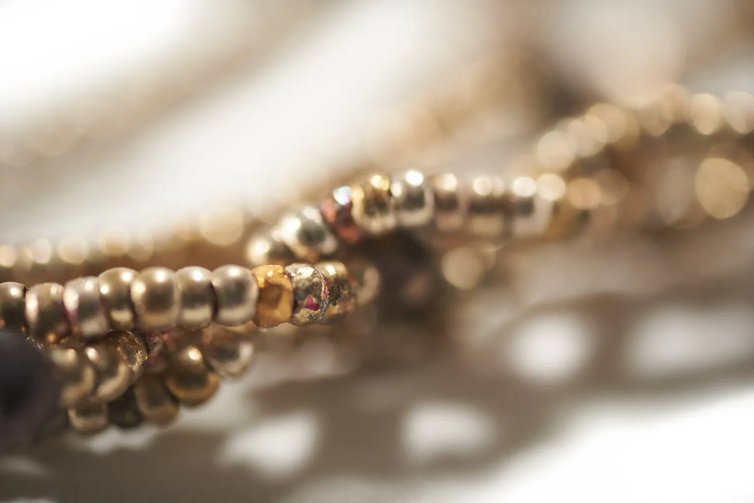 Long Braid & Tassel Pyrite Necklace