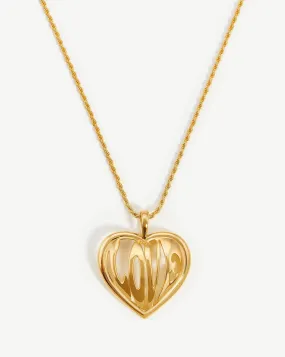 Love Heart Pendant Chain Necklace | 18ct Gold Plated Vermeil