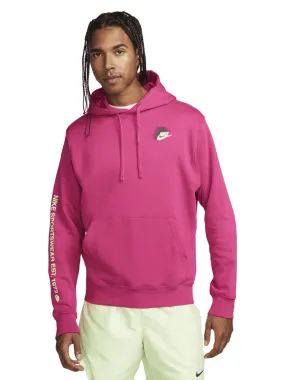 Nike Standard Issue men's hoodie FD0414-621 fuchsia