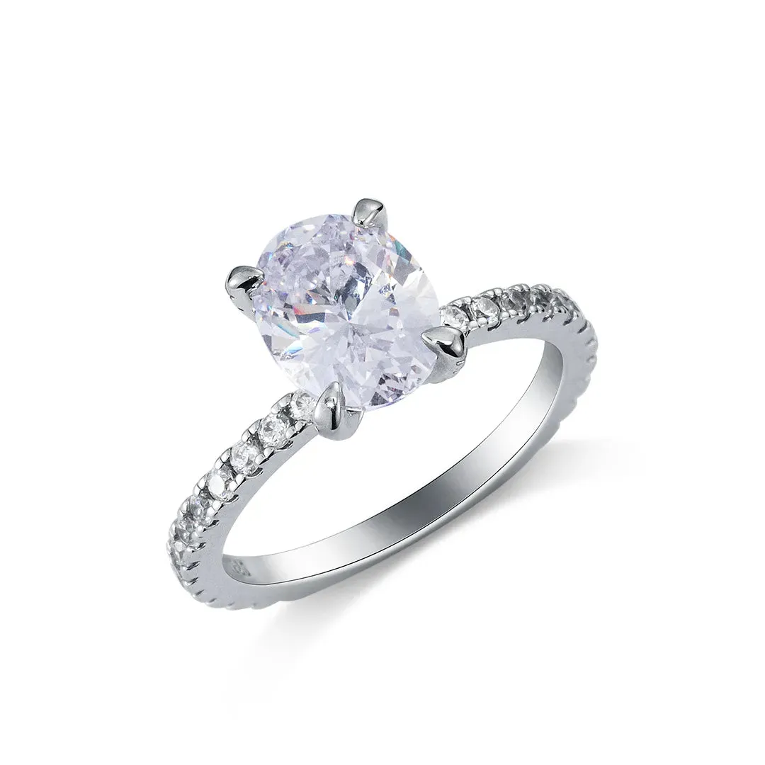 Oval Cut Pave Engagement Ring