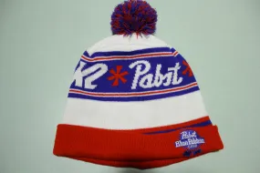 Pabst Blue Ribbon Beer K2 Vintage Pom Beanie Snow Ski 80's Stocking Cap Hat