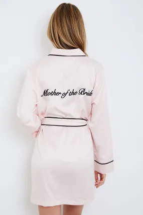 Personalised Bridal Satin Dressing Gown Robe - Pink / Mother Of The Bride