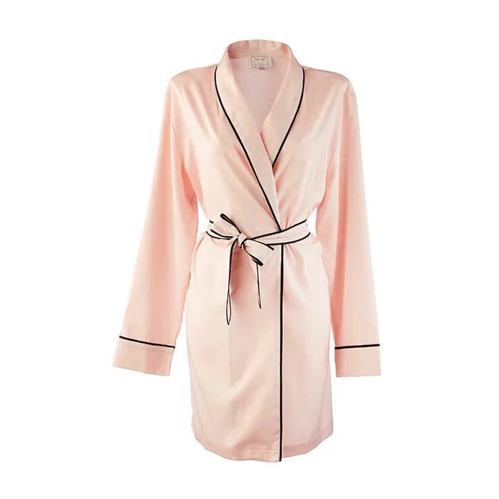 Personalised Bridal Satin Dressing Gown Robe - Pink / Mother Of The Groom