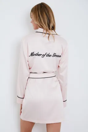 Personalised Bridal Satin Dressing Gown Robe - Pink / Mother Of The Groom