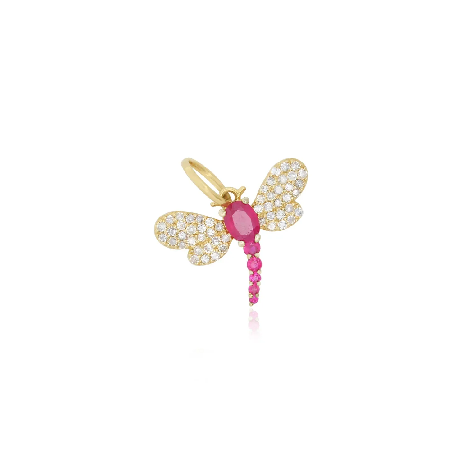 Ruby Diamond Dragonfly Charm