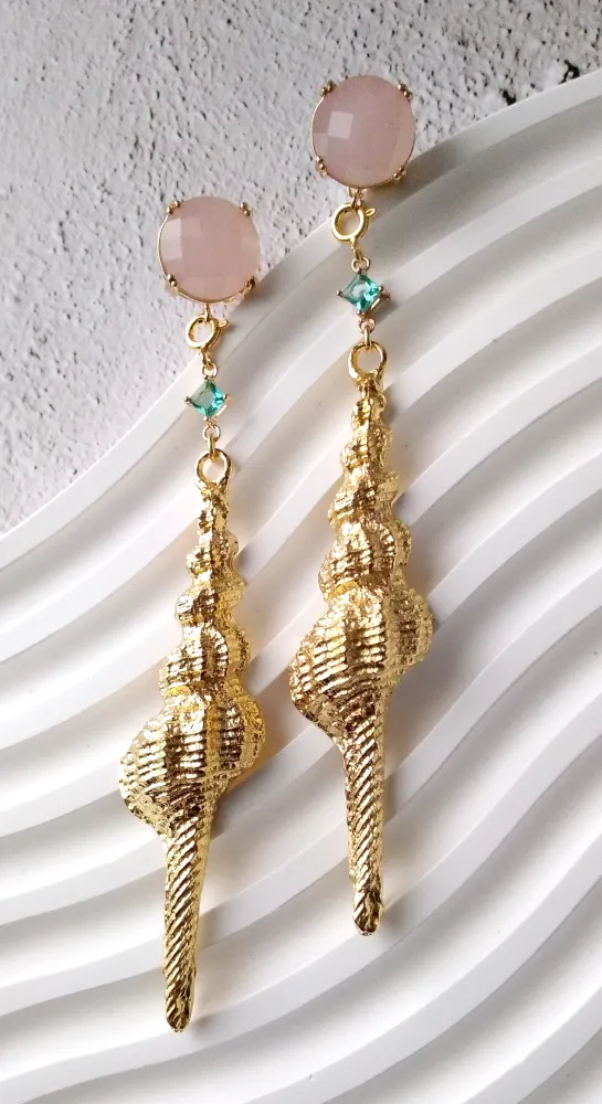 Spiral Shell Two Way Earrings