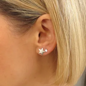 Star Stud Earrings in Sterling Silver