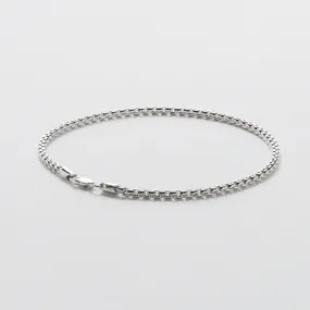 Sterling Silver Box Chain Bracelet - Polished 2.6mm