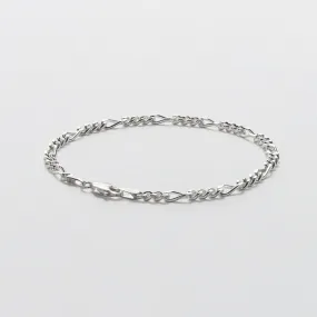 Sterling Silver Figaro Bracelet - Polished 3.5mm