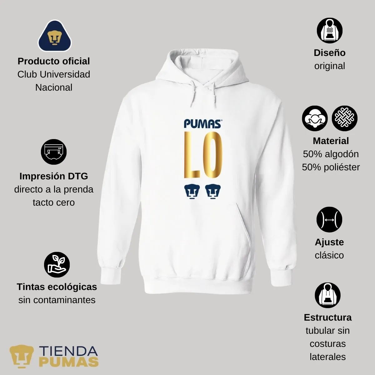 Sudadera para Hombre Hoodie Pumas UNAM Love 1