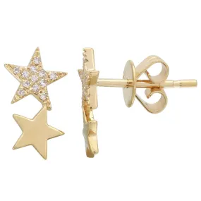 Two Stars Diamond Stud Earrings