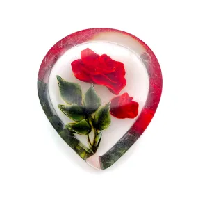 【USA輸入】 ヴィンテージ インタリオ ルーサイト ローズ ブローチ/Vintage Lucite Reverse Carved Rose Brooch