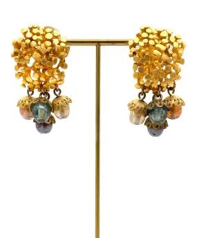 【USA輸入】ヴィンテージ CELIA LANDMAN ビーズ イヤリング/Vintage CELIA LANDMAN Beads Clip On Earrings