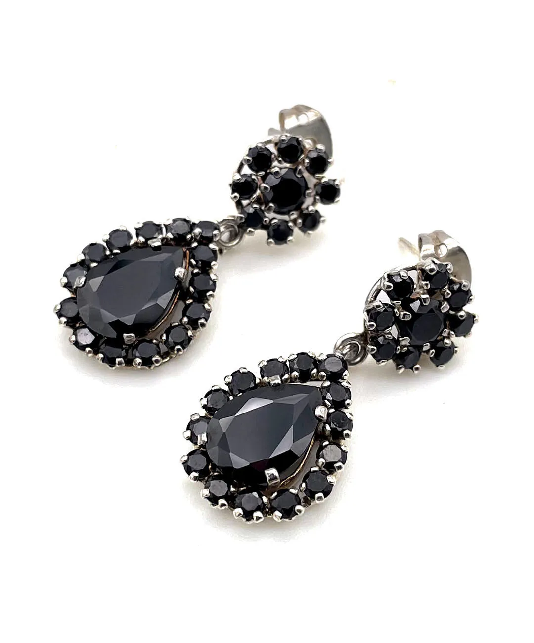 【USA輸入】ヴィンテージ ブラック ビジュー ピアス/Vintage Black Bijou Post Earrings