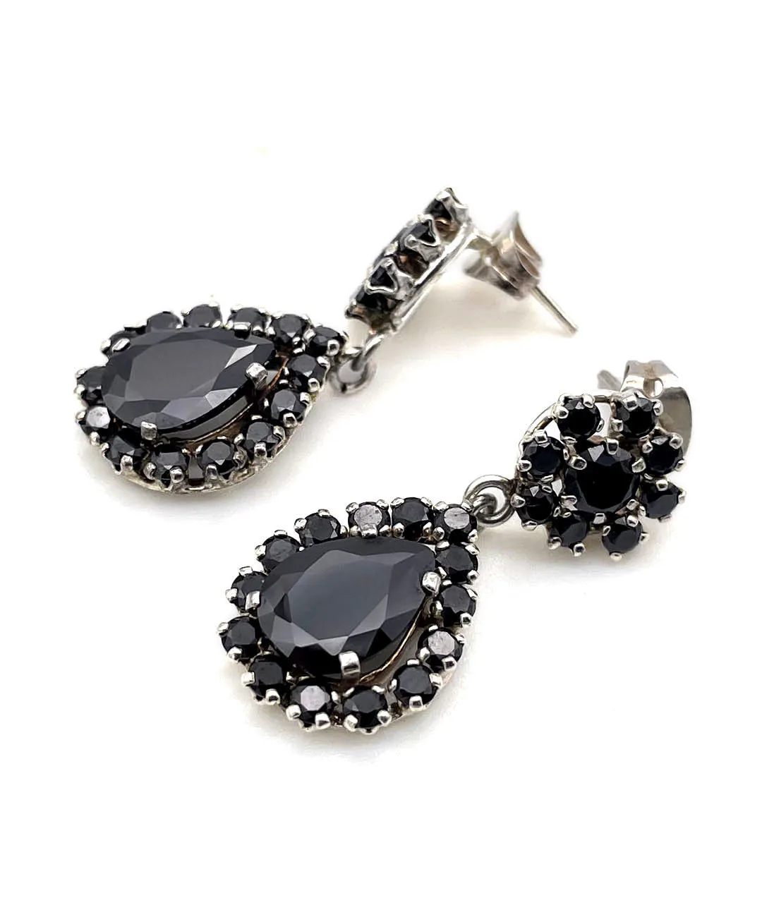 【USA輸入】ヴィンテージ ブラック ビジュー ピアス/Vintage Black Bijou Post Earrings