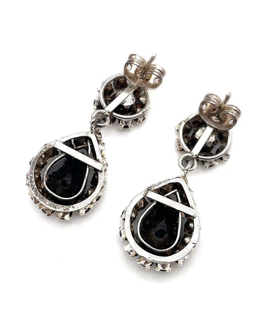 【USA輸入】ヴィンテージ ブラック ビジュー ピアス/Vintage Black Bijou Post Earrings