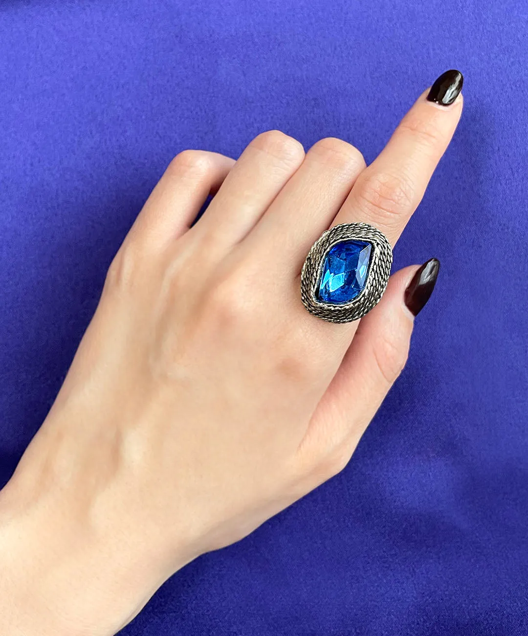 【USA輸入】ヴィンテージ ブルー ビジュー リング/Vintage Blue Bijou Ring