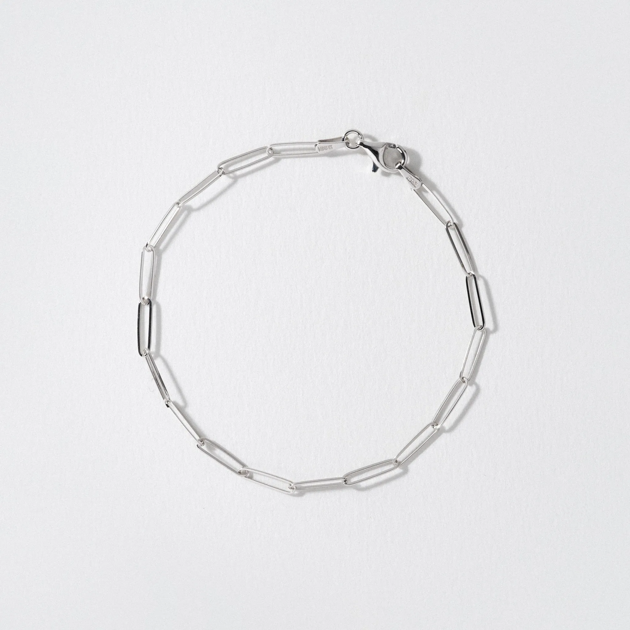 White Gold Chain Link Bracelet - Polished 2.6mm