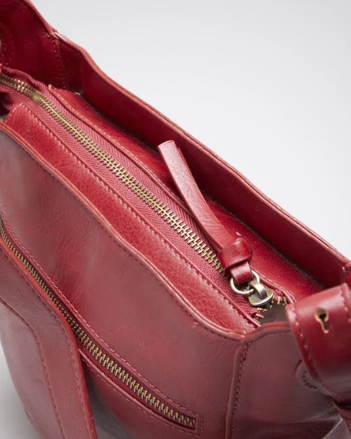 Woman's Red leather Bucket Bag