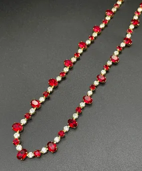 【フランス輸入】ヴィンテージ SPHINX レッド クリア ビジュー ネックレス/Vintage SPHINX Red Clear Bijou Necklace