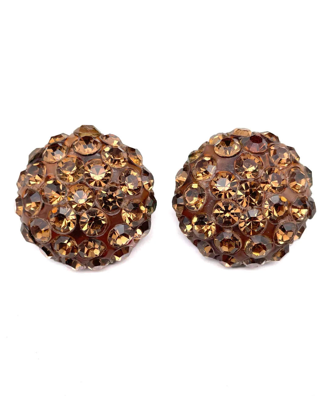 ヴィンテージ シャンパン ブラウン ビジュー イヤリング/VINTAGE Champagne Brown Bijou Clip On Earrings