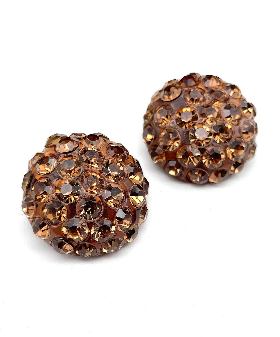 ヴィンテージ シャンパン ブラウン ビジュー イヤリング/VINTAGE Champagne Brown Bijou Clip On Earrings