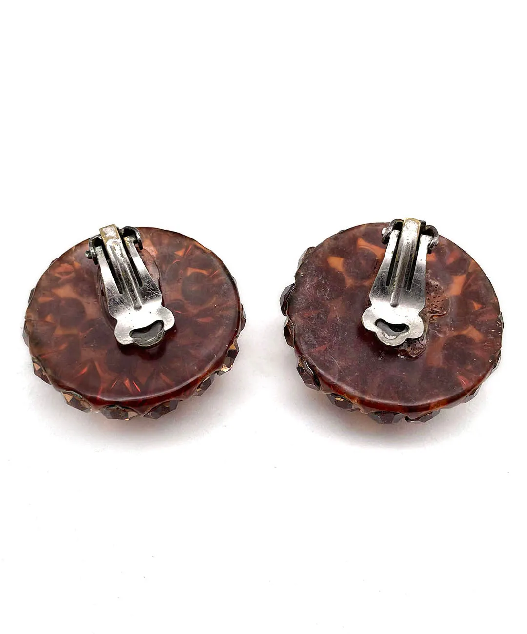 ヴィンテージ シャンパン ブラウン ビジュー イヤリング/VINTAGE Champagne Brown Bijou Clip On Earrings