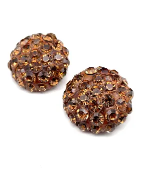 ヴィンテージ シャンパン ブラウン ビジュー イヤリング/VINTAGE Champagne Brown Bijou Clip On Earrings