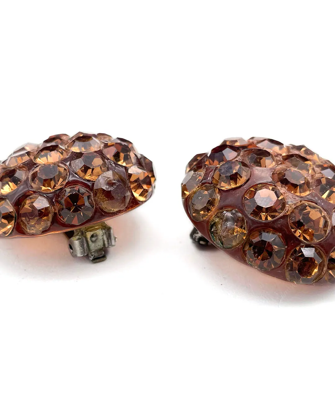 ヴィンテージ シャンパン ブラウン ビジュー イヤリング/VINTAGE Champagne Brown Bijou Clip On Earrings