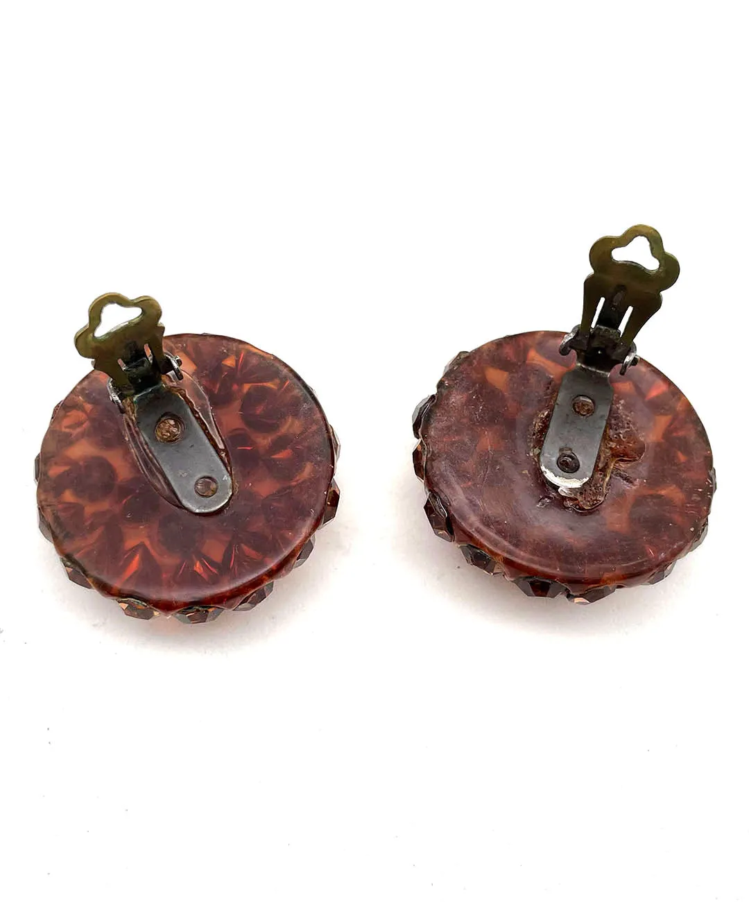 ヴィンテージ シャンパン ブラウン ビジュー イヤリング/VINTAGE Champagne Brown Bijou Clip On Earrings